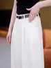 Jeans blancos de estilo americano de talla grande con pliegues y pierna ancha para mujer, nuevos, finos para principios de otoño, de cintura alta, holgados, hasta el suelo