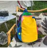 Mochila de Montañismo para Deportes al Aire Libre, Mochila Escolar Deportiva Patchwork de Color Contrastante Dopamina, Mini Mochila de Viaje Repelente al Agua para Mujer