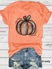 Estação independente europeia e americana temperamento transfronteiriço camiseta feminina em estoque abóbora impressão verão nova manga curta camiseta halloween atacado