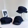 Boné de Baseball Série Laço em Jeans Europeu e Americano para Mulheres, Boné Bico de Pato Outono e Inverno, Boina Elegante, Boné Marinho Versátil, Tendência