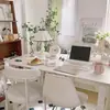 Escritorio de pizarra color crema, escritorio de computadora, escritorio de oficina moderno minimalista, estilo popular, adecuado para estudiantes y uso doméstico, ideal para apartamentos pequeños