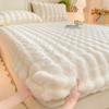 Sábanas Ajustables de Peluche de Conejo Pieza Única Otoño e Invierno Cubrecolchón Forrado de Felpa Protector de Colchón Espesado de Terciopelo Coral de Leche Nuevo Estilo 2025
