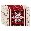 Amazon Manteles Navideños Muñeco de Nieve Árbol de Navidad Manteles Decoración de Mesa de Comedor Occidental Manteles Aislantes Fiesta Navideña