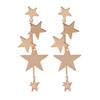 B705 Aretes estilo coreano con aretes de estrella de cinco puntas Aretes largos y elegantes para mujer Aretes de estrella hueca sin agujeros en las orejas para mujer
