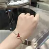 Pulsera de calabaza para mujer, nueva, chapada en oro rosa, oro de 18 quilates, pulsera de nicho, popular en el pequeño libro rojo, calcedonia roja Kirka, en stock