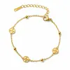 Accesorios de Moda de Lujo Ligero Europeos y Americanos de Venta Caliente Transfronteriza, Pulsera Versátil de Acero Inoxidable de Nicho para Mujer, Joyería de Mano de Alta Gama en Oro de 18 Quilates