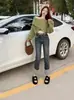 Jeans Rectos Acampanados para Mujer Primavera y Verano Nueva Llegada 2024 Costuras Cintura Alta Adelgazantes Borde Enrollado Pantalones Cortos