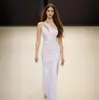 Vestido de Noche para Mujer de Gama Alta para Banquetes Elegante Adelgazante Presentadora Cumpleaños Un Hombro Sexy Cola de Pez con Abertura Vestido Largo