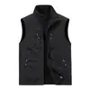 Chaleco Polar de Doble Cara Grueso y Forrado de Lana para Hombre, Chaleco Cálido de Invierno para Exteriores de Secado Rápido con Cuello Alto para Hombre
