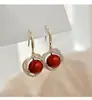 Pendientes de Perla Roja Pendientes para Mujer Pendientes 2022 Nueva Moda Elegantes Diseño de Nicho de Celebridad Pendientes Avanzados