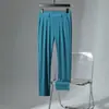 Pantalones Casuales de Seda de Hielo para Hombre 2025 Primavera Nuevo Pantalón Recto Slim Ligero Pantalones de Negocios Pantalones Largos Delgados para Hombre
