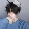 Lindo gorro con orejas de gato, de Internet japonés, rojo, blanco, de peluche, con forma de oreja de zorro, para Halloween.