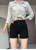 Shorts Feminino Verão Novo Estilo Americano Marca Tendência Design Fino Nicho Solto Plus Size Esportivo Casual Calça de Cinco Pontos