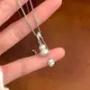 Nuevo Collar de Calabaza Cepillado Plateado Estilo Chino, Lujo Ligero, Sensación de Alta Gama, Cadena de Cuello Elegante, Cadena para Clavícula Estilo Minimalista Fresco de Nicho