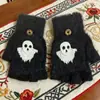 Ciclismo de Invierno Transfronterizo A Prueba de Frío y Cálido con Parte Superior Plegable de Felpa Estilo Japonés para Estudiantes Femeninas Guantes de Algodón sin Dedos Halloween Luminosos Invierno