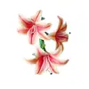 Lírio de Três Cabeças Flor Impressa em 3D Decoração de Mesa de Sala de Jantar de Sala de Estar Arranjo de Flores de Parede de Fundo Flor Artificial Jardim de Monet Fundo 3D Decoração de Casamento