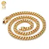 Aço Inoxidável 6-14mm Aço Titânio Corrente Cubana Banhada a Ouro 14K Tendência Hip-Hop Colar Criptografado Pulseira Masculina Tendência Hip-Hop