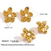 Aretes de Acero Inoxidable Acero de Titanio Oro de 18K Flor Perla Aretes de Clip Estilo Europeo Americano Joyería de Oreja Moderna Minimalista de Lujo Ligero