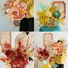 Cubo de la Fortuna Original Año del Caballo 2026 Abanico Bordado de Brocado Caja de Flores de Año Nuevo Caja para Arreglos Florales Cubo Festivo para Abrazar