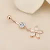 Moda europea y americana moda ombligo flor de la suerte anillo para el ombligo joyería para perforaciones corporales anillo de ombligo clavo de ombligo