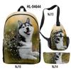 Mochila Escolar Cruzada Husky 3D Impresión Digital Mochila Cruzada Estuche