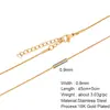 Collar K88 de acero inoxidable, galvanizado al vacío, marca de moda, moda europea y americana, cadena simple DIY ajustable