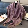 Chal con Estampado de Anacardo Bufanda de Seda de 100 cm Moda Europea y Americana Versátil Otoño Cuadrado Amigable con la Piel Bufanda Simple de Primavera para Mujer