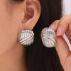 Pendientes de moda, ligeros, de lujo, sencillos, personalizados, con diseño de costura de múltiples capas, geométricos, ovalados, de acero de titanio, chapados en oro.