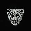 Nueva cabeza de leopardo acrílica con diamantes, accesorios de aleación para bricolaje, funda para teléfono móvil, decoración de salida de aire de coche, hebilla de material