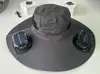 Sombrero con Ventilador Solar para Hombre USB Verano Exterior Montañismo Pesca Protección Solar Anti-Ultravioleta Sombrero de Pescador