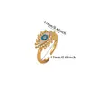 Anillo de Esmalte Estilo Vintage con Goteo de Aceite, Colección de Anillos Ajustables Artísticos Retro Ojo del Diablo Circonita, Anillo para Dedo Índice Ins