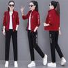 Traje Deportivo Casual Nuevo de Primavera y Otoño para Mujer, Moderno y Adelgazante, Traje de Equipo de Baile Cuadrado, para Correr, de Tres Piezas, a la Moda