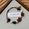 Pulsera de Grano de Café de Cerámica Jingdezhen, Refrescante y que no se decolora, Joyería de Alta Gama para Mujer, Accesorio Versátil de Nuevo Estilo Chino, Mayoreo