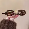 Presilha de Cabelo Torcida com Pérolas para Mulheres, Acessório de Cabelo de Luxo para Penteados Presos na Nuca, Adequado para Cabelos Finos, Presilha de Garra, Presilha Tubarão, Acessório de Cabelo com Grampo