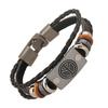 Direto da Fábrica Popular Japonês e Coreano Pulseira para Estudantes Masculinos e Femininos Nova Pulseira de Couro Punk com Contas Logo da Paz