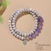 Pulsera de Semillas de Bodhi Estrella y Luna de Hainan, Pulsera de Cristal de Lujo Ligero de Gama Alta para Mujer, Joyería Apilable de Doble Capa, Venta al por Mayor