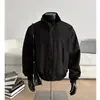 Jaqueta retro americana de tamanho grande com toque de alta qualidade, corta-vento com gola alta, jaqueta de voo workwear, casaco moderno de corte solto estilo japonês para homens