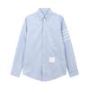 Camisa TB JL Marca de Moda Textil Oxford Raya de Manga Sencilla Cuatro Barras Manga Larga Camisa Blanca Cárdigan Casual para Hombre y Mujer Mismo Estilo
