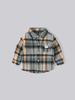 Camisa de Cuadros para Niños de Otoño Bordada Coreana Estándar Cálida Cuello Solapa Camisa Base de Algodón Transfronteriza de Manga Larga para Niños
