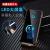 Tecnologia YT802 LED Tela Grande Padrão Mutável Carregamento USB Isqueiro À Prova de Vento Interruptor de Sensor de Toque de Arco Duplo