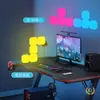 Luzes Decorativas LED Transfronteiriças, Luzes Quadradas Quânticas Coloridas para Sala de Jogos com Som Ativado e Encaixe, Luzes Flexíveis Inovadoras