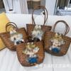 Libro Caperucita Roja con Cesta de Verduras de Gran Capacidad Bolso Tejido a Mano Dibujos Animados Accesorios DIY Bolso de Hombro para Mujer