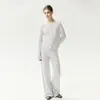 Suéter de tricô Bai Cai Rong 100% cashmere novo com gola redonda, coleção outono/inverno 2026, cardigã de tricô versátil com acabamento em renda