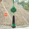 Pingente de carro imitação de cristal verde carro pendurado jade verde frutífero pingente de segurança grande barriga Buda seis palavras mantra carro pendurado