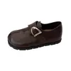 Mocasines Mujer Hebilla Metálica Slip-on Negros Cómodos Nuevos Versátiles Mocasines Otoño 2026 Planos Perezosos Zapatos Individuales