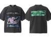 Saint Michael vintage Trendy Heavy Washed Vintage Loose Cotton Couples Camiseta de manga curta para homens e mulheres