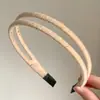 Faixa de Cabeça de Lã de Cor Sólida de Camada Dupla para Mulheres 2025 Novo Estilo de Moda de Alta Qualidade Faixa de Cabeça Prendedor de Cabelo Lavar o Rosto Grampo de Cabelo Acessório de Cabeça