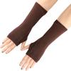 Guantes cortos de rayas de manga larga de punto con protección solar, manga cóncava para el brazo, manga de muñeca resistente al viento oscura, borde cruzado para cosplay infantil