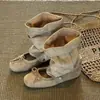 Sapatos Mary Jane com Laço para Mulheres, Novo Modelo Outono 2026, Cano de Bota Destacável, Botas Frescas de Uso Dupla Face, Botas Curtas Franzidas