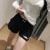 Shorts de mezclilla para el trabajo, holgados, lavados, que favorecen la figura, versátiles, adelgazantes y que realzan la altura, cómodos, de cintura alta, tipo hot pants